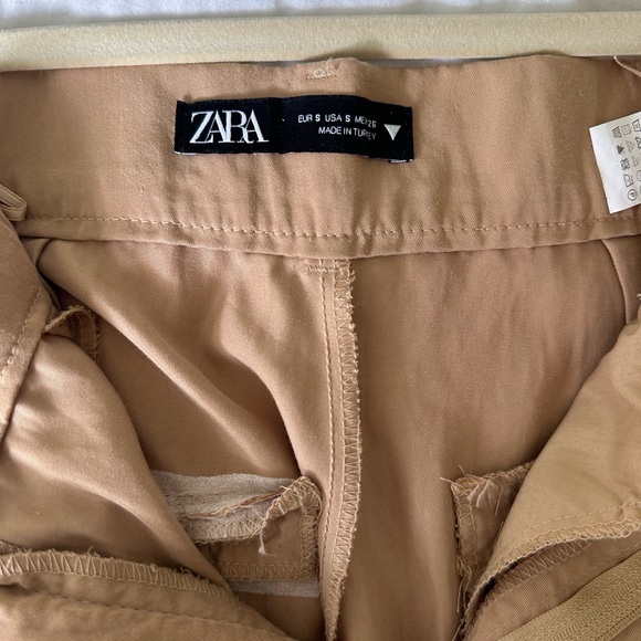 Zara beige Straight Leg Pants High-Waisted - Picture 5 of 5